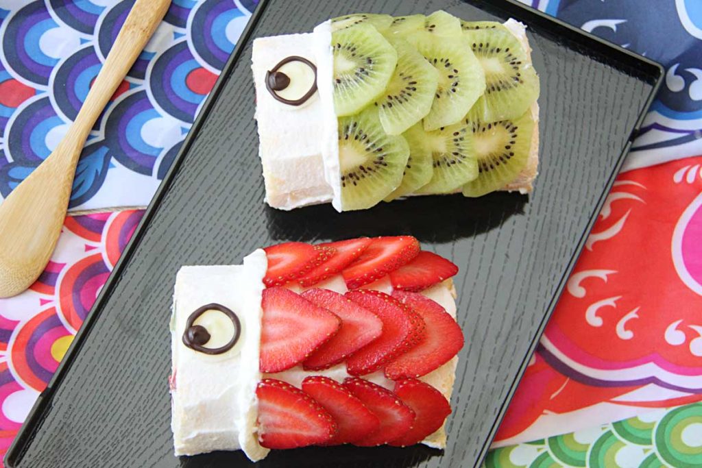 Koinobori Roll Cake (japanische Biskuitrolle) - Rezept aus der jap. Küche