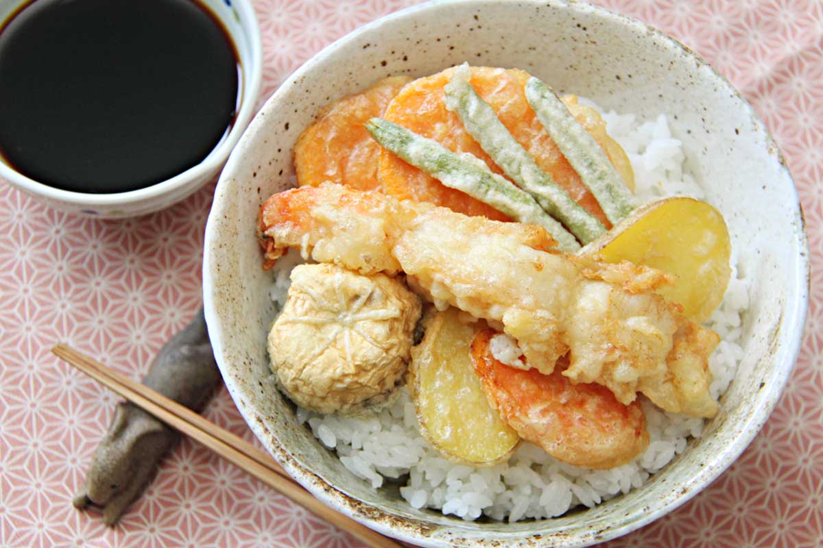 Tendon - Reis mit Tempura - Rezept aus der japanischen Küche
